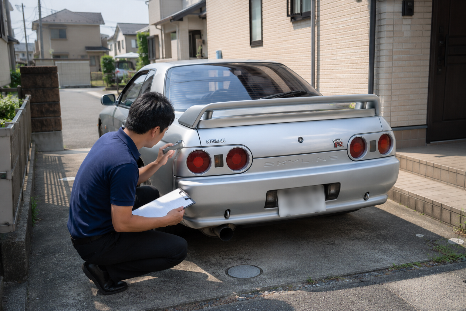 白い日産GT-R R32